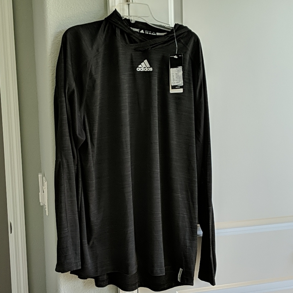 Men's Adidas Climalite training hooded long sleeve